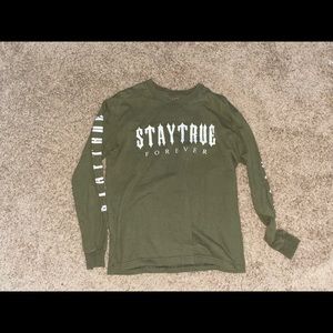green ‘stay true’ long sleeve